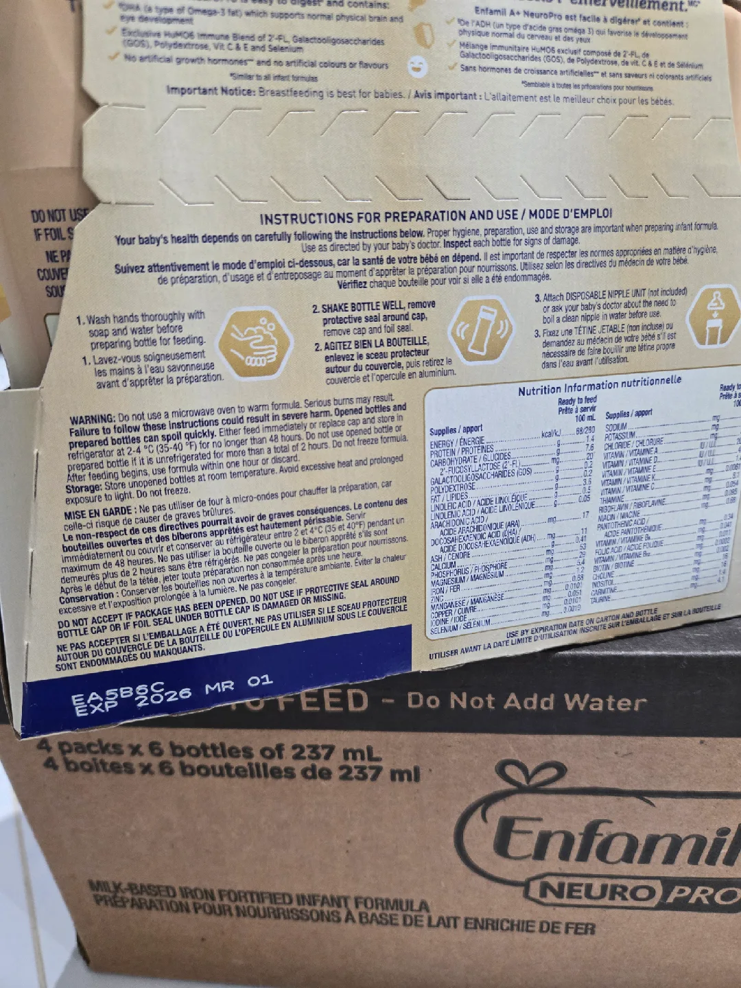 Enfamil A+ NeuroPro Ready to Feed (6x237ml) image indicator(8)