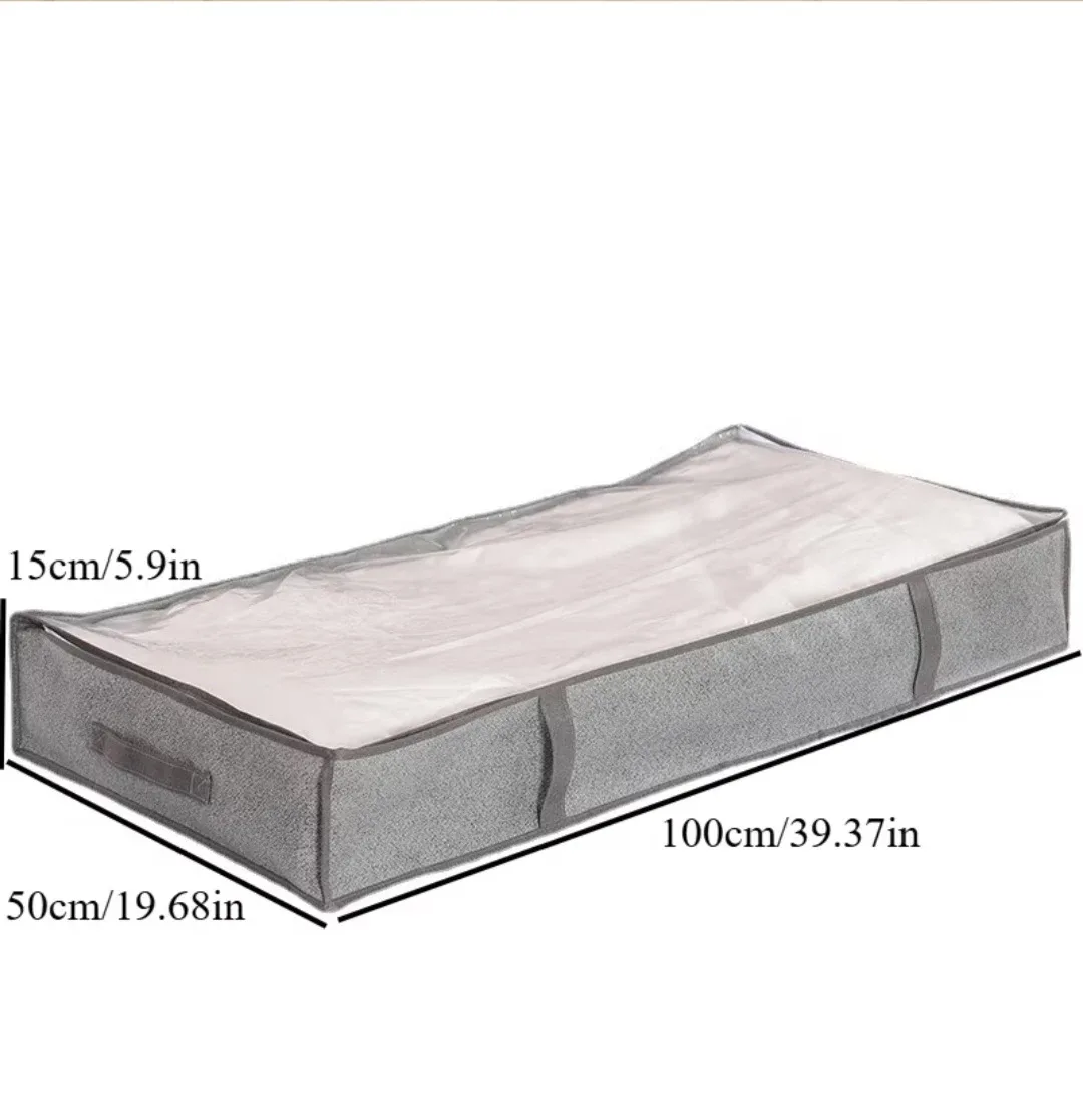 Under Bed Storage Bag - Grey - 100x50x15cm image indicator(4)
