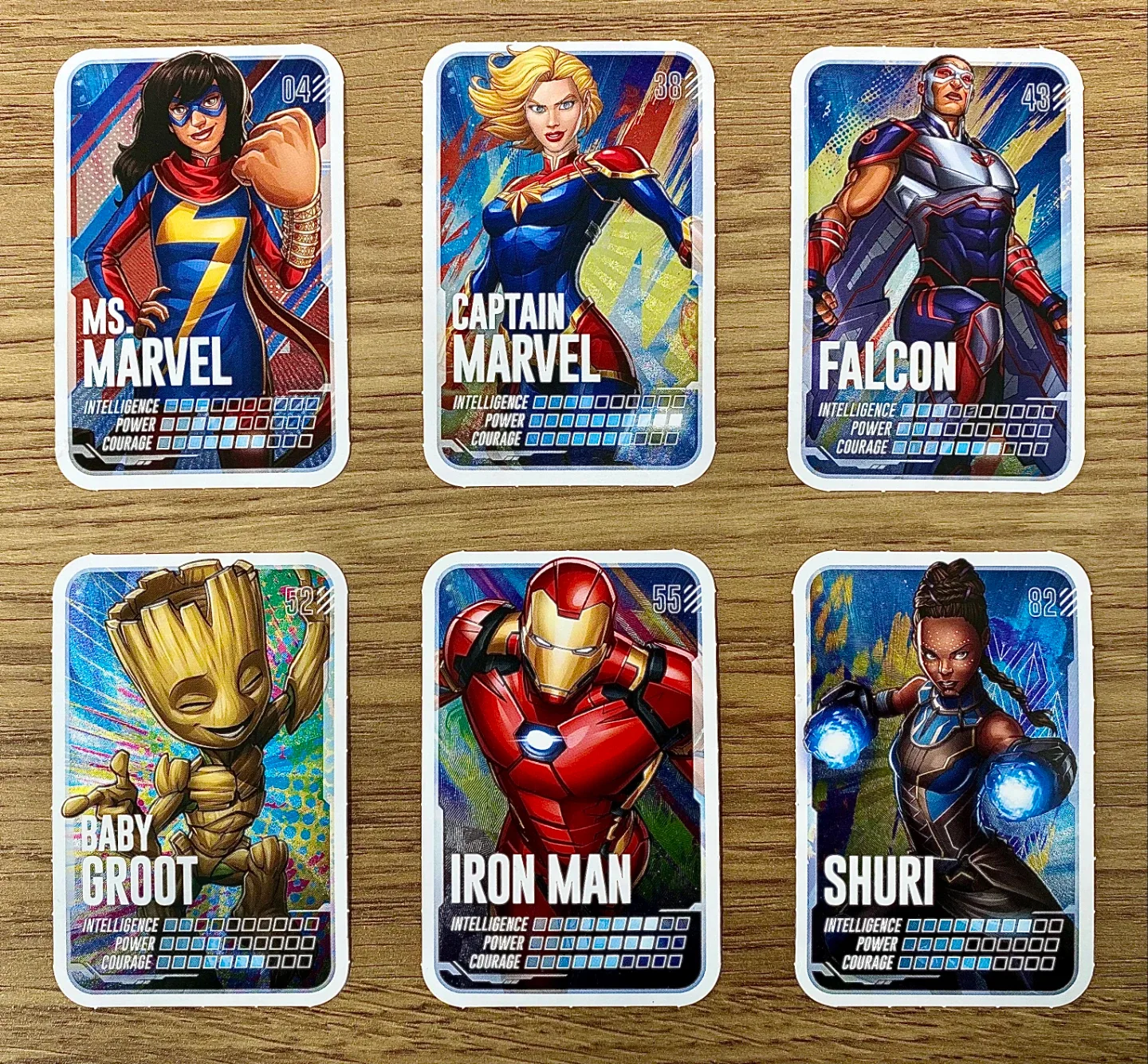 Marvel Cards (Holographic Foil) - 04, 38, 43, 52, 55, 82 - NEW