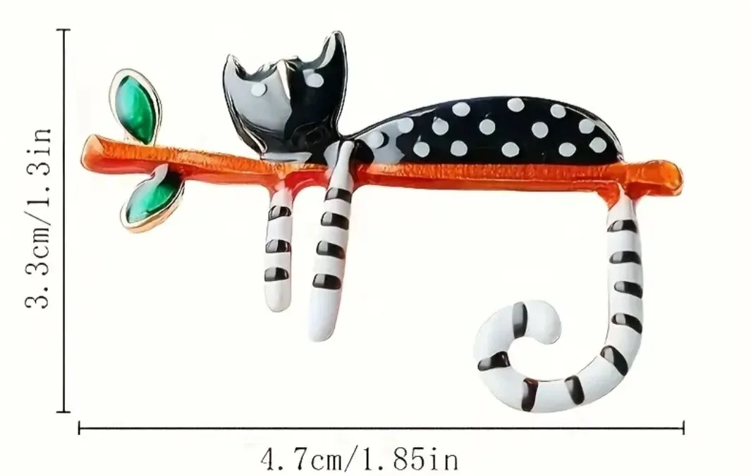 Cute Cat on Branch Brooch Pin image indicator(3)