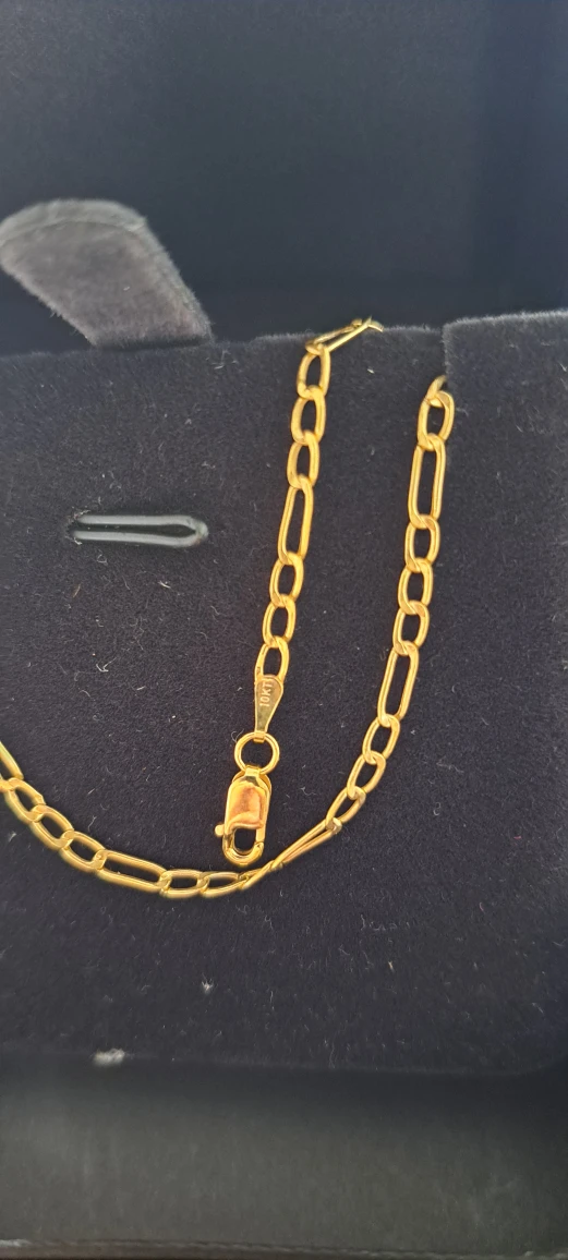 10K gold Figaro bracelet 7" 3.2mm