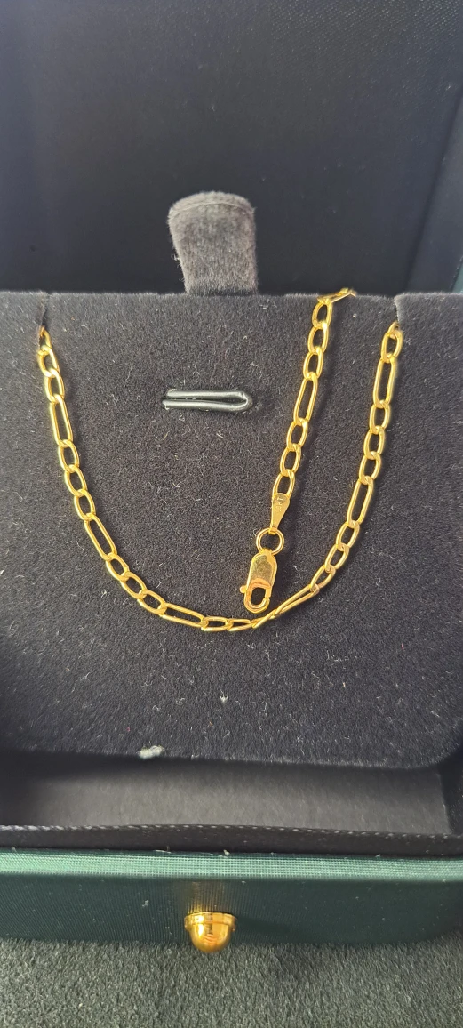 10K gold Figaro bracelet 7" 3.2mm - photo 2