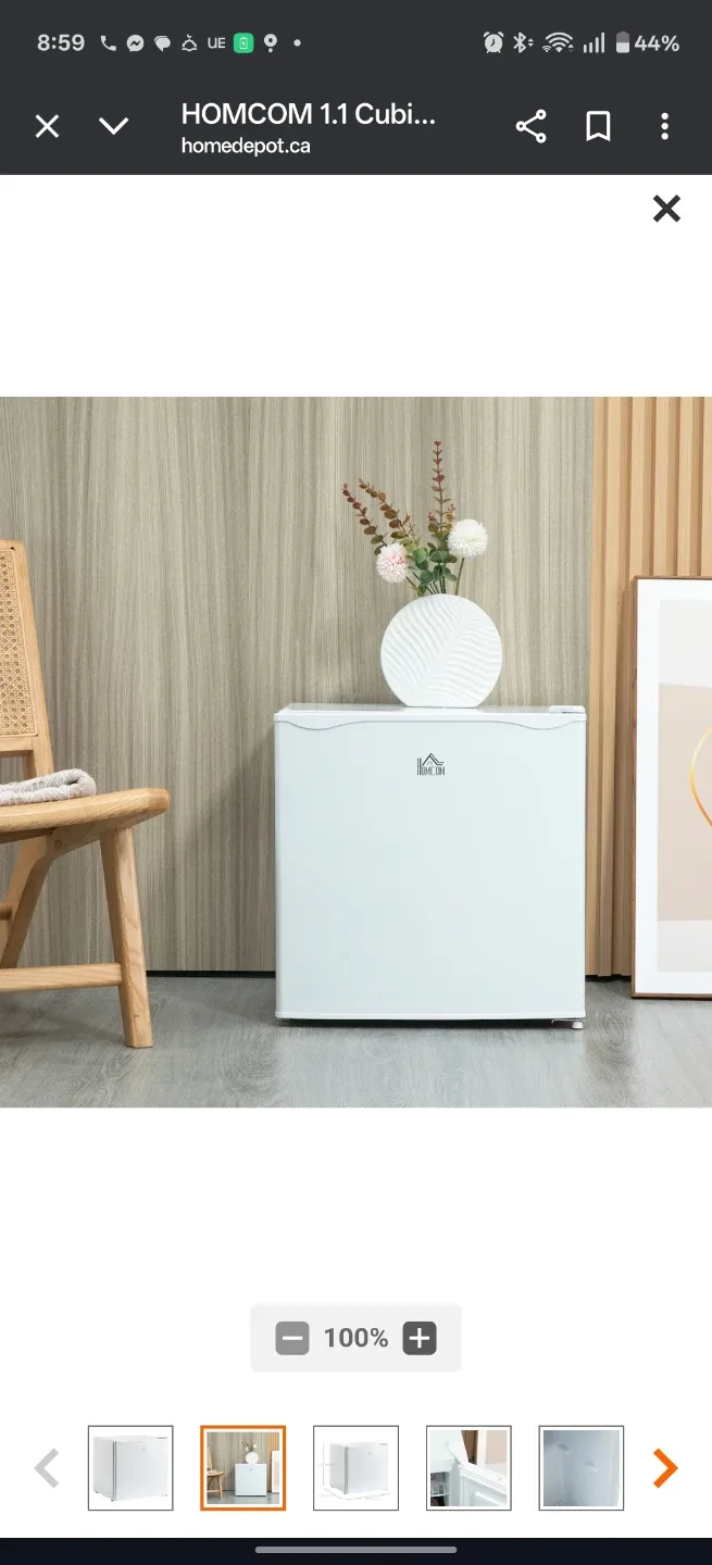 HOMCOM 1.1 Cu.Ft. Mini Fridge - White image indicator(4)