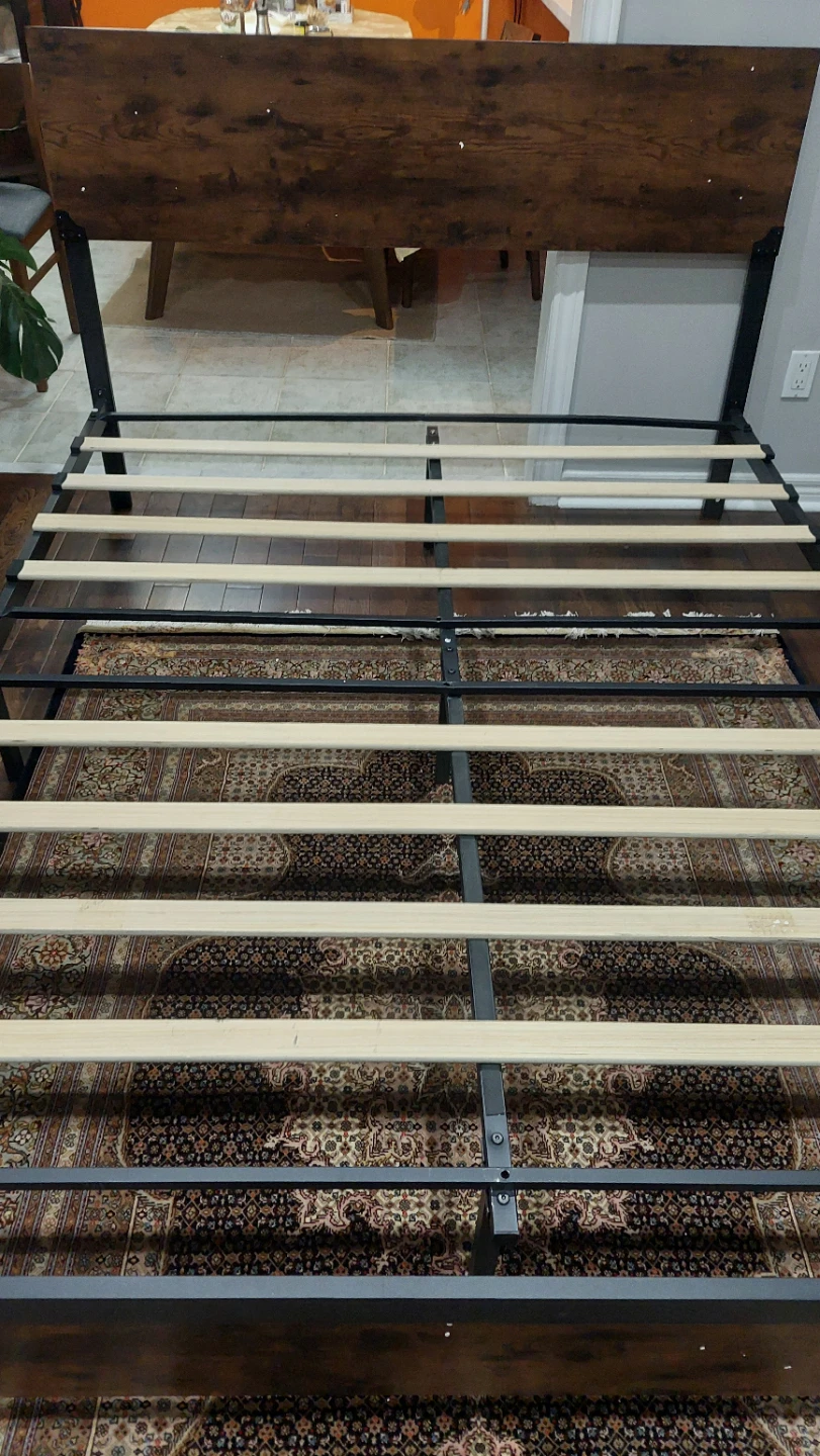 Queen Bed Frame with Headboard - Brown & Black - photo 2