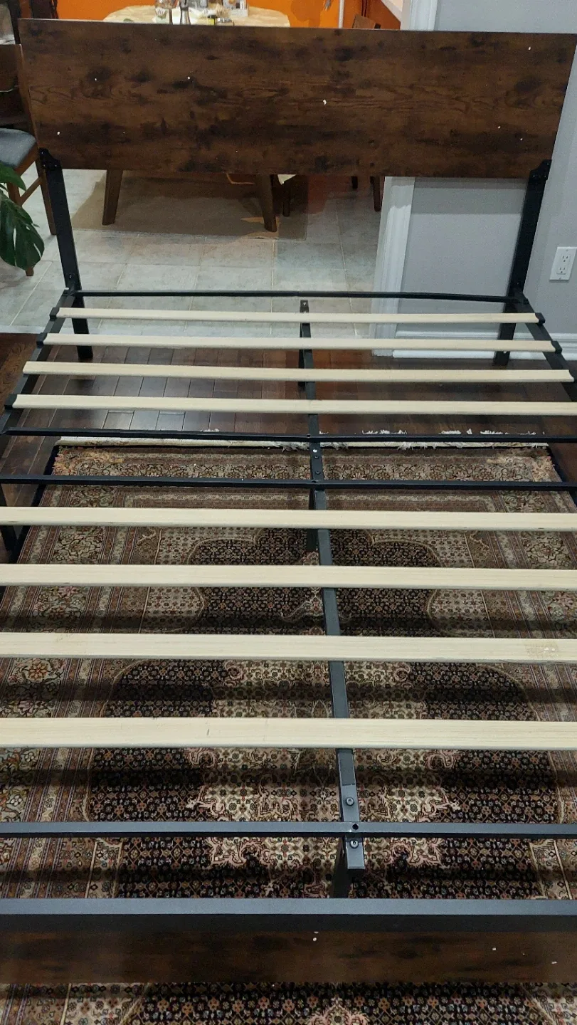 Queen Bed Frame with Headboard - Brown & Black image indicator(2)