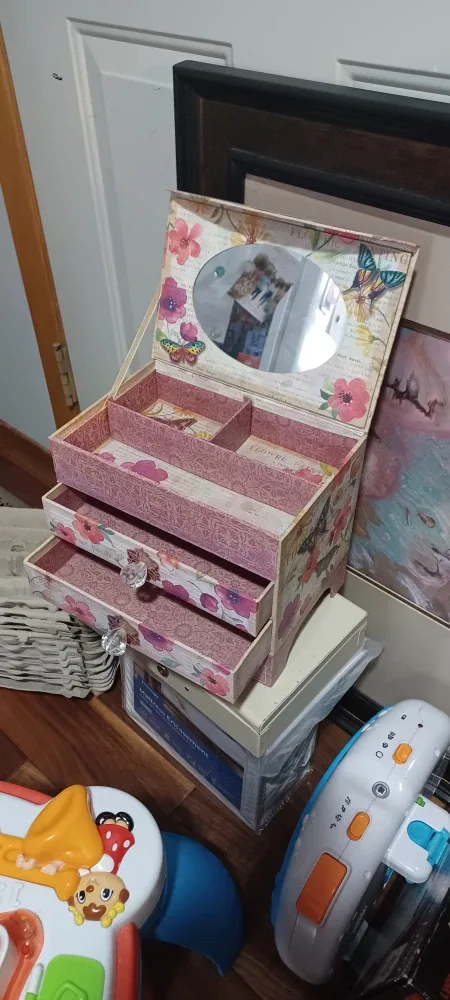 Floral Butterfly Jewelry Box with Mirror