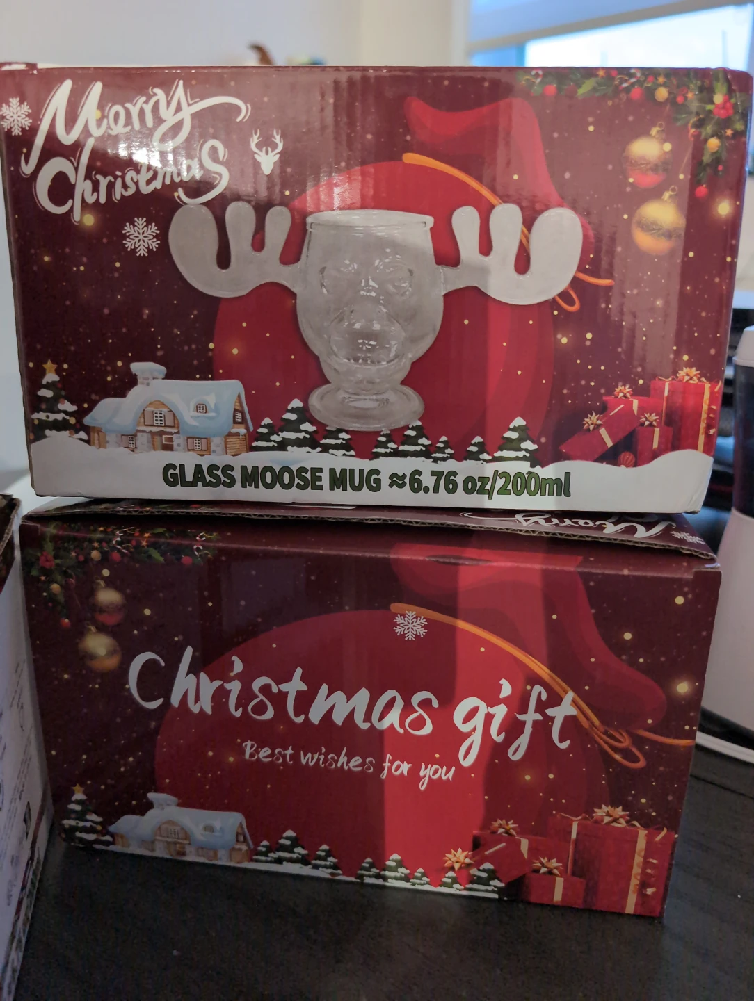 Christmas Vacation Glass Moose Mugs