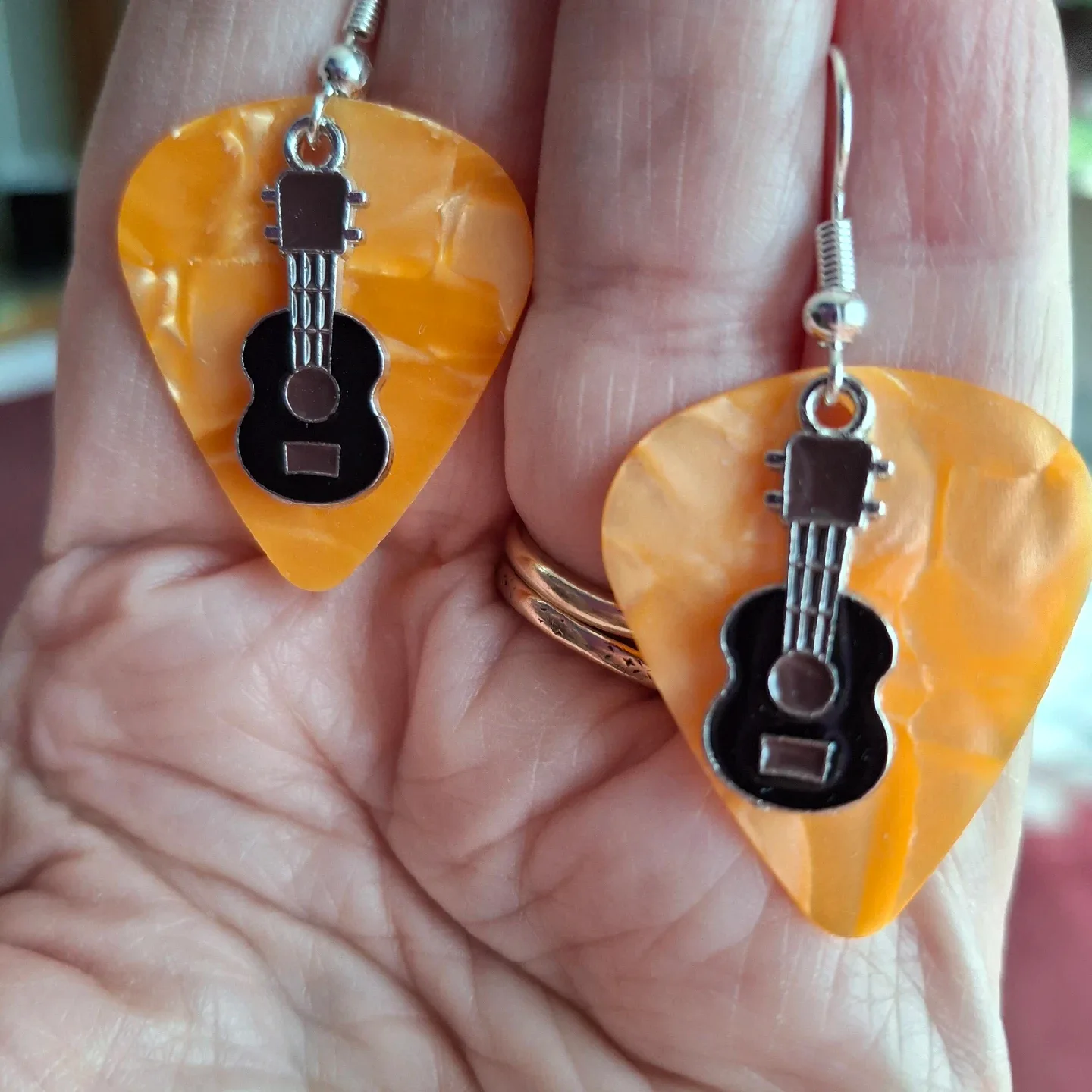 Guitar Pick Earrings - Handmade thumbnail