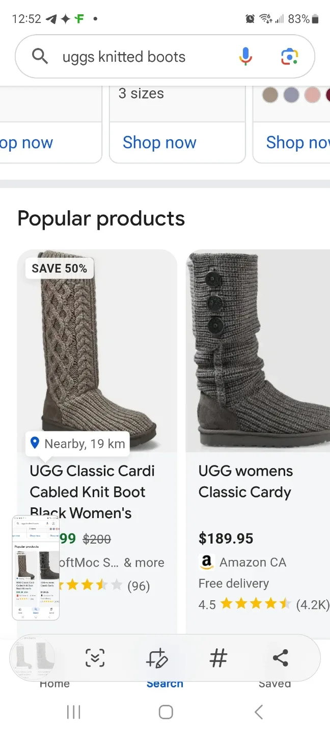 UGG Classic Cardy Cabled Knit Boots - Grey image indicator(10)