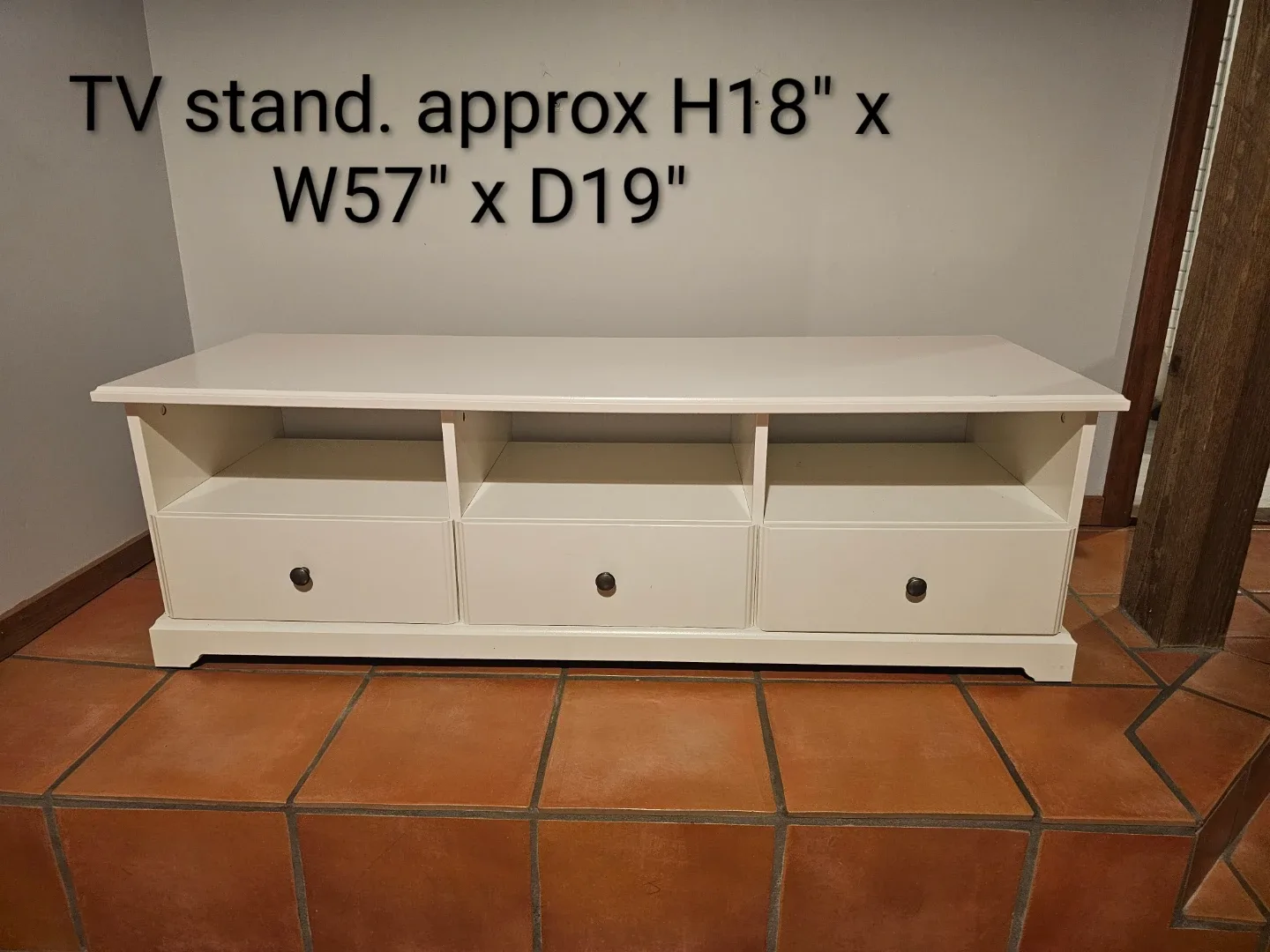 White TV Cabinet (57"x19"x18")