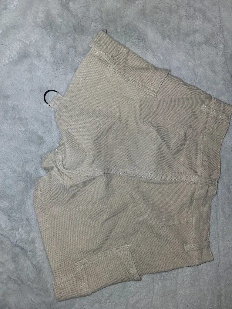 Beige Cargo Skirt