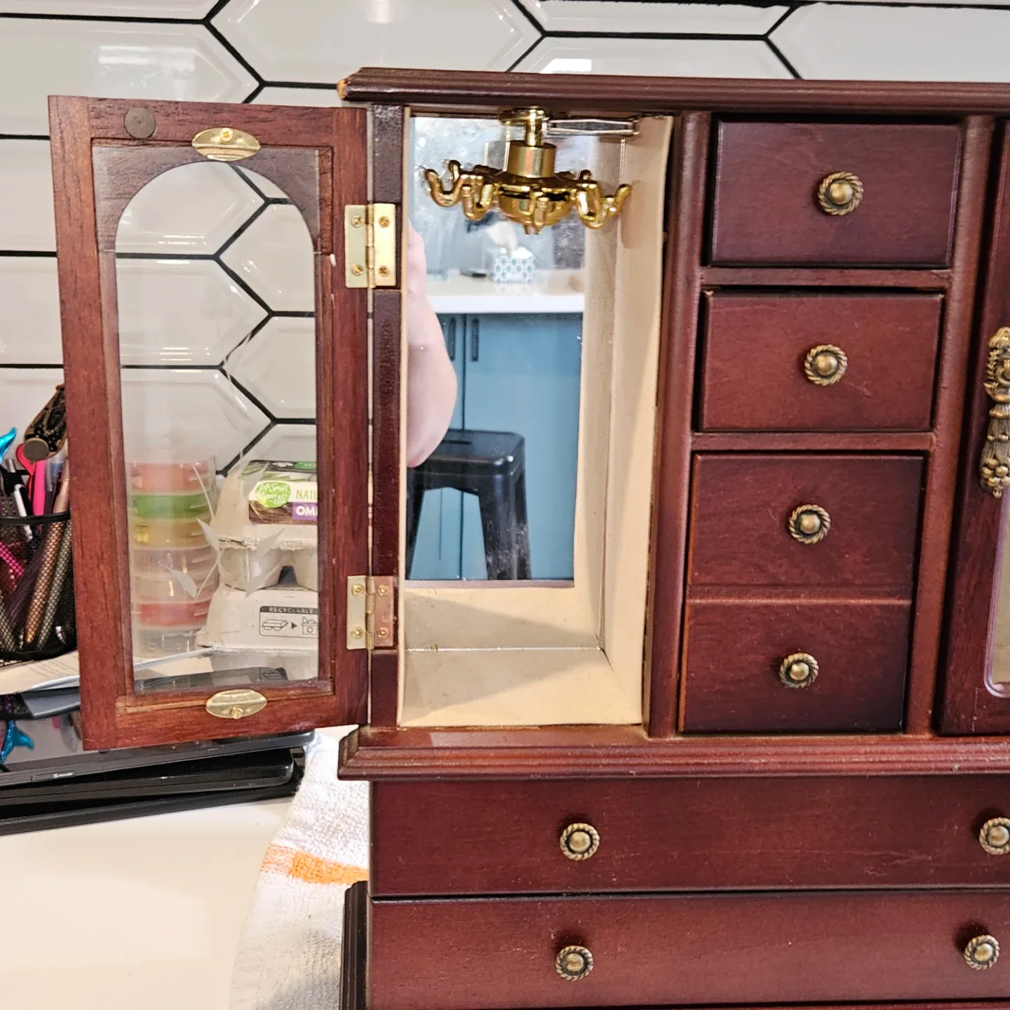 Wooden Jewellery Box with Drawers image indicator(2)