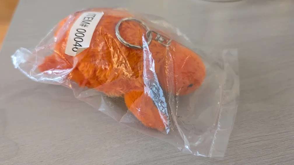 Brand New in Package Orange Turtle Plush Keychain  - Gift