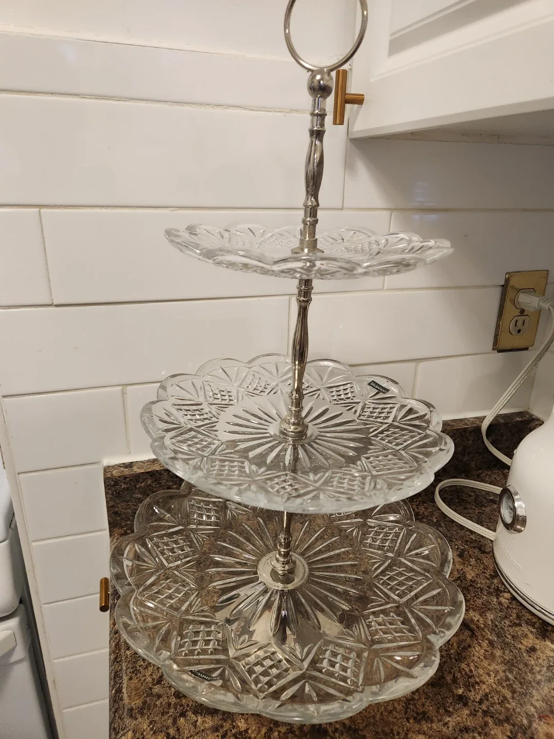 Shannon Crystal Three-Tier Serving Stand
