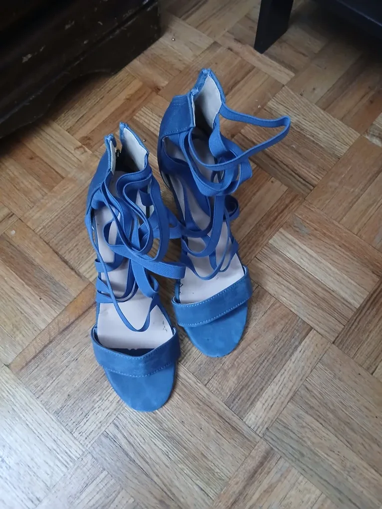 Blue Strappy Heels - Size 38