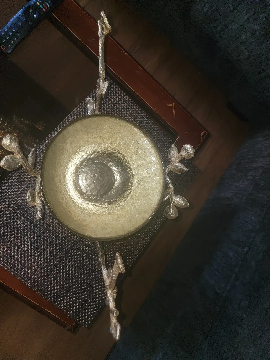 Decorative Gold Bowl with Floral Design image indicator(2)