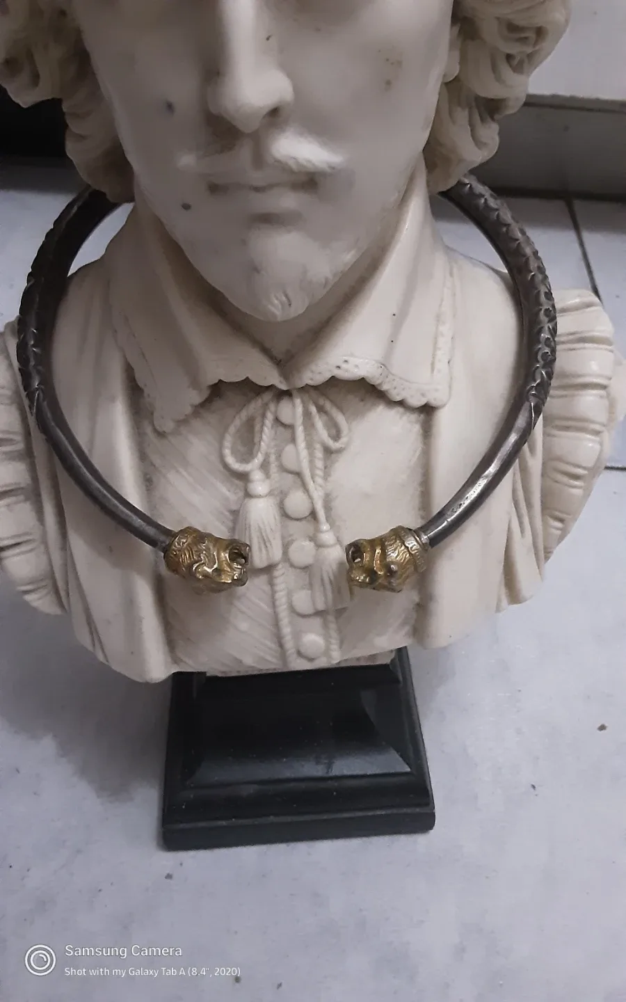 Lion Head Torque Necklace Silver   vintage image indicator(4)