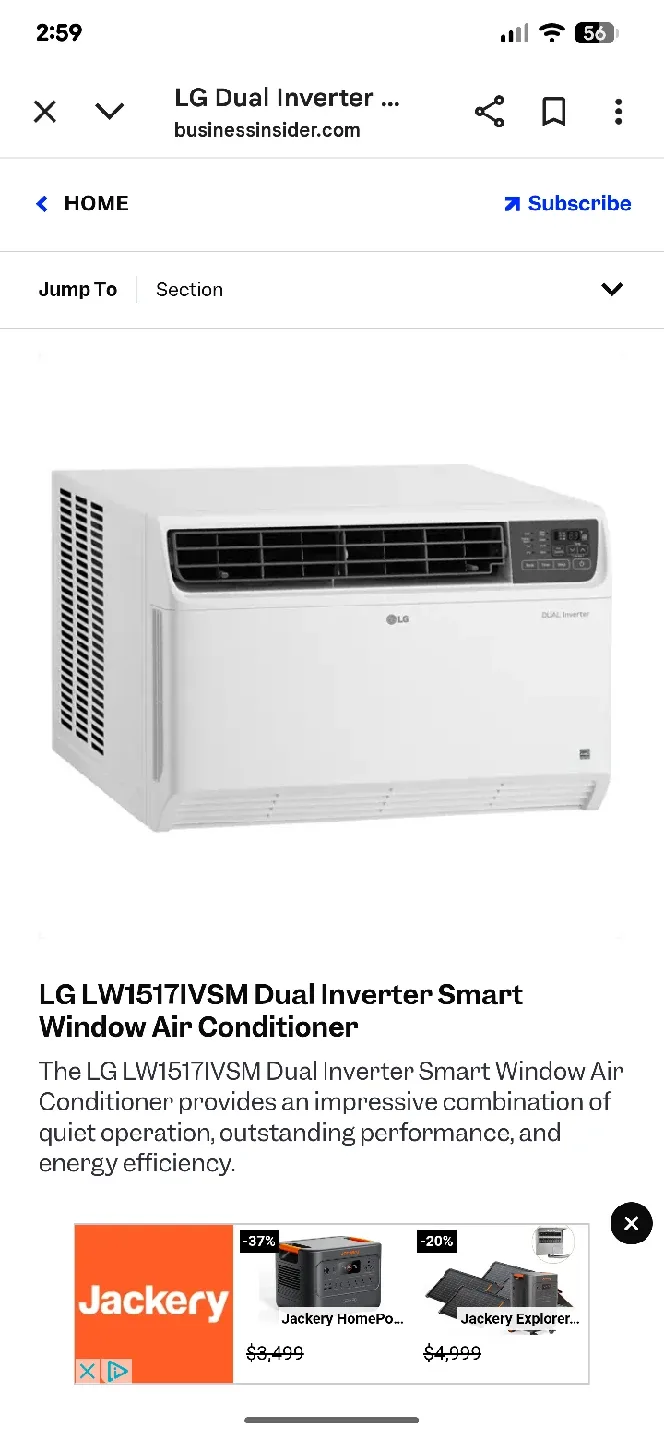 LG LW1517IVSM Dual Inverter Smart Window AC