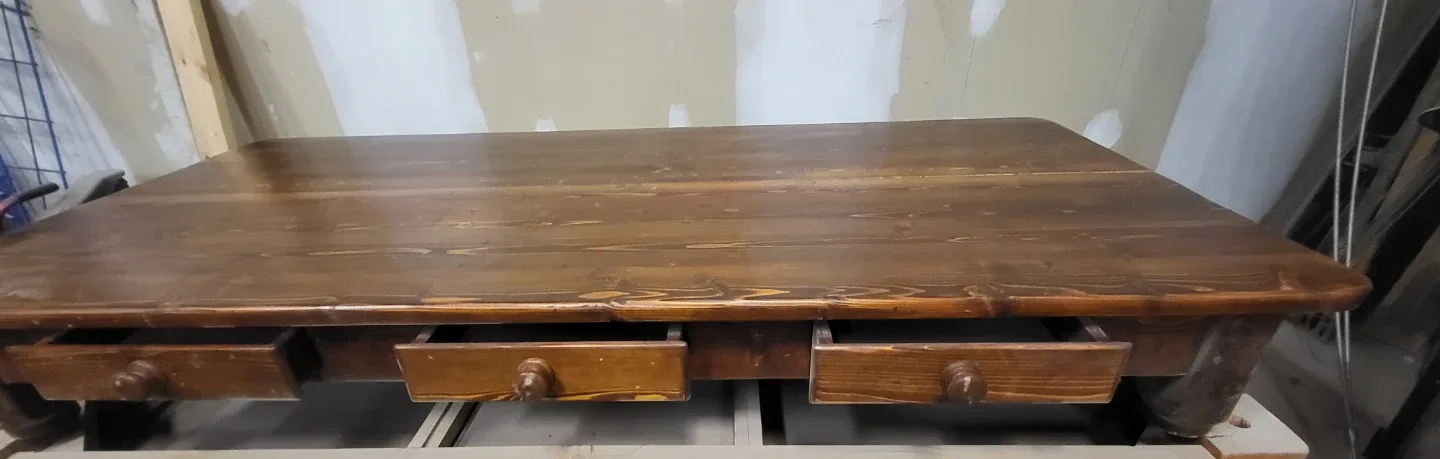 Wooden Table with Drawers image indicator(3)