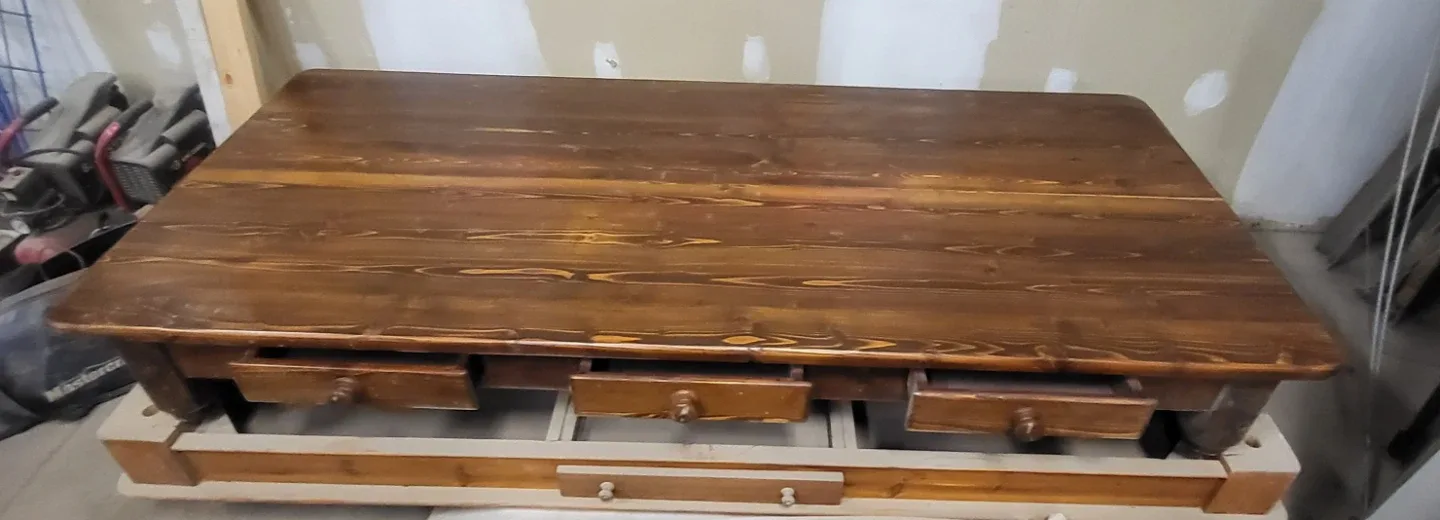 Wooden Table with Drawers image indicator(4)