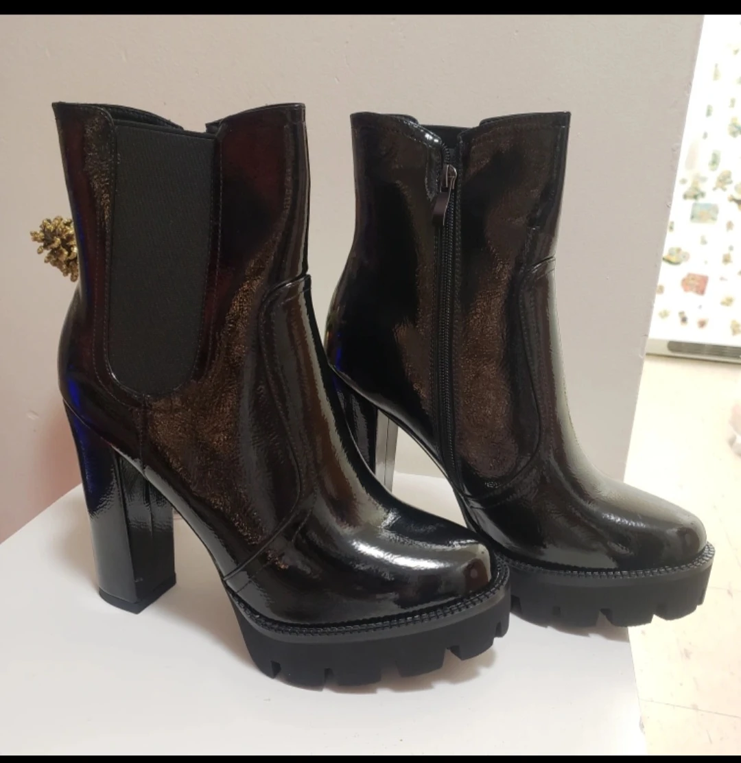 Brand new Black Women's  patent leather ankle boots for sale $69