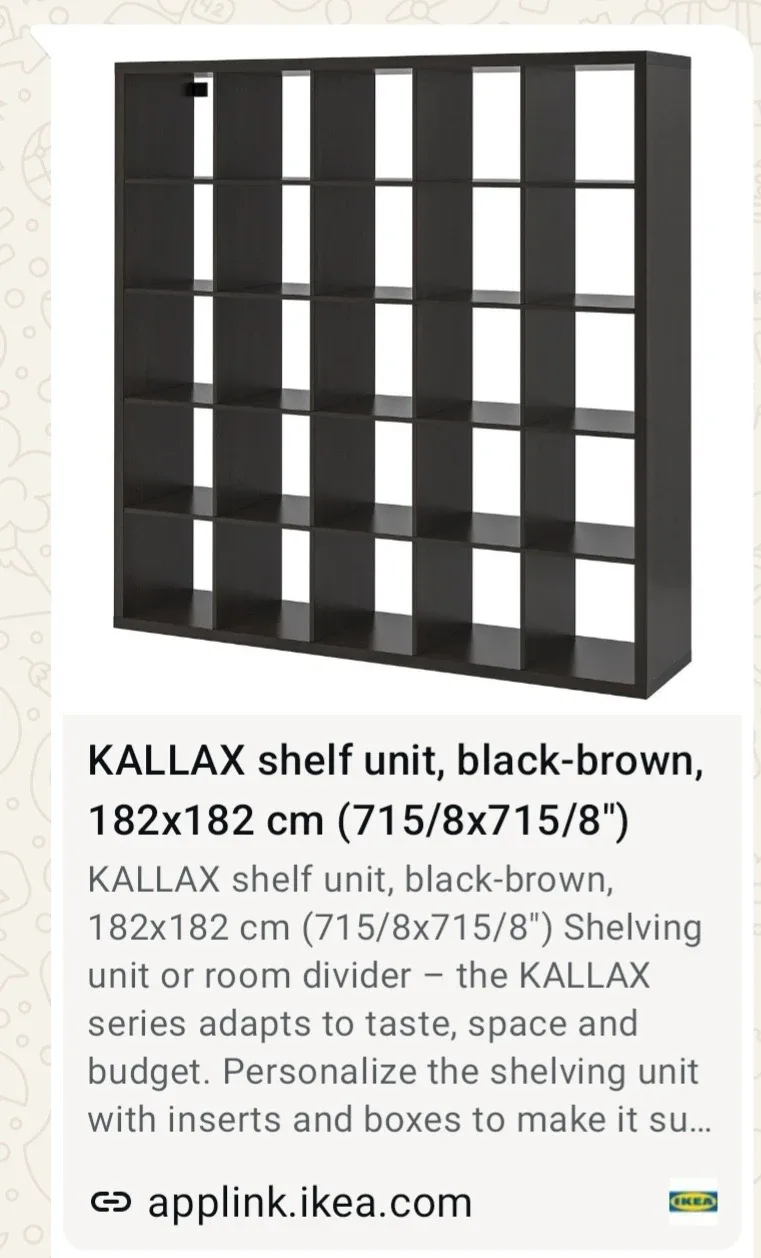 IKEA KALLAX Shelf Unit - Black-Brown, 182x182 cm