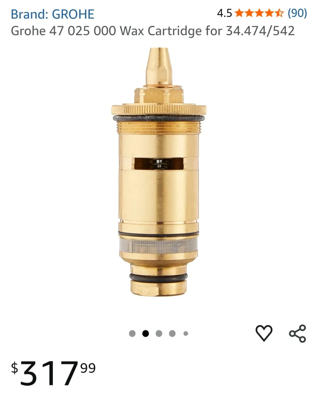 Grohe 47 025 000 Wax Cartridge for 34.474/542 image indicator(2)