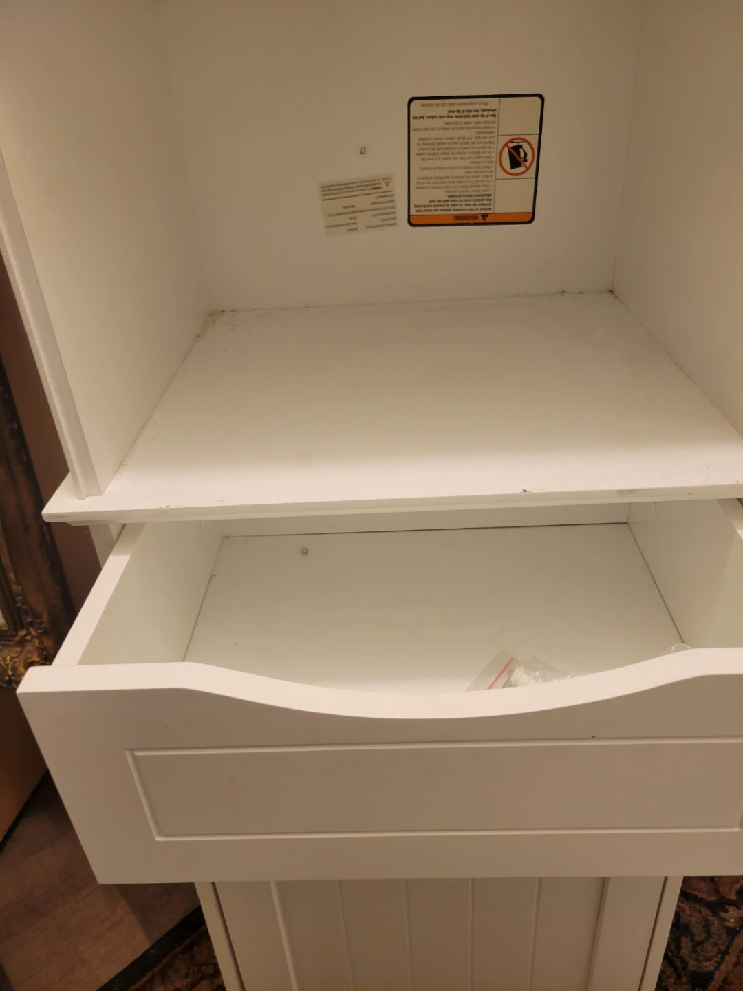 White Bathroom Cabinet with Drawer - photo 2