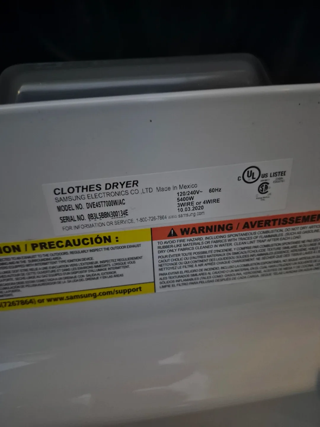 GREAT Samsung Clothes Dryer image indicator(4)