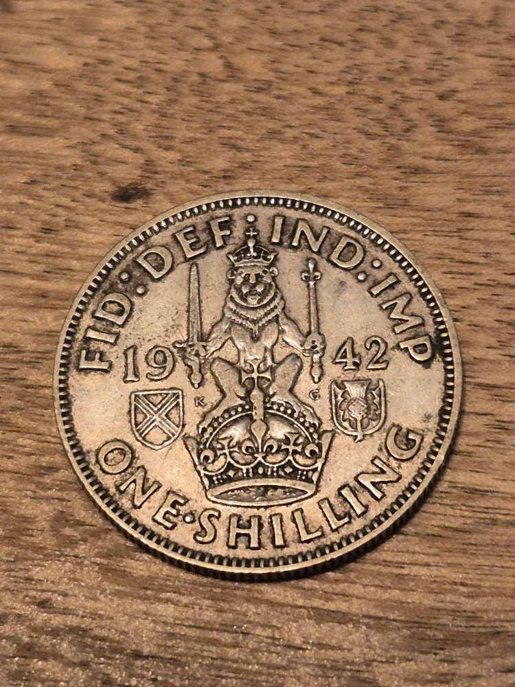 1942 silver Scottish shilling coin