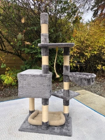 Grey Plush Cat Tree with Scratching Posts - photo 2