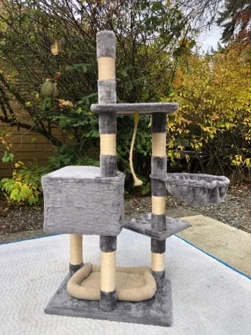 Grey Plush Cat Tree with Scratching Posts image indicator(2)