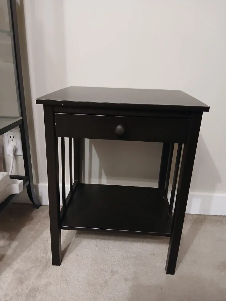 Small dark side table with drawer image indicator(7)