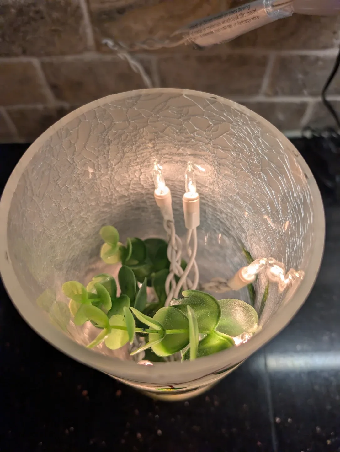 8" Transpac Sm Round Glass Bird Vase w/LED image indicator(2)