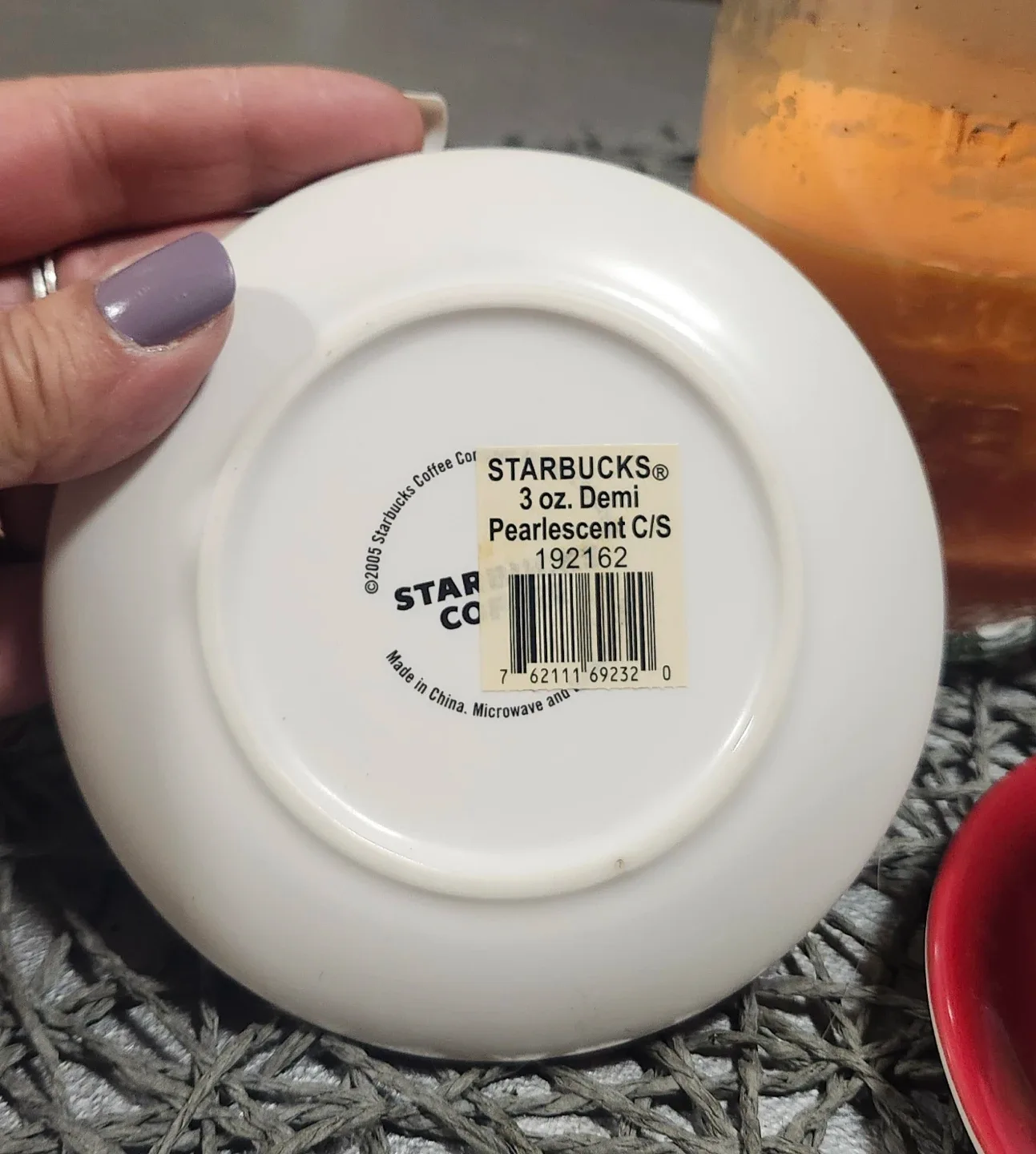 Vintage 2005 Starbucks 3 oz Demi Pearlescent C/S Set image indicator(4)