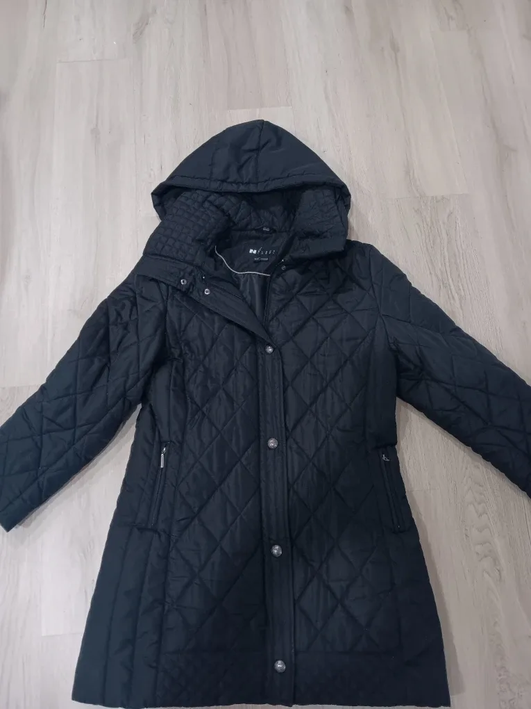 Nygard Black Quilted Hooded Coat