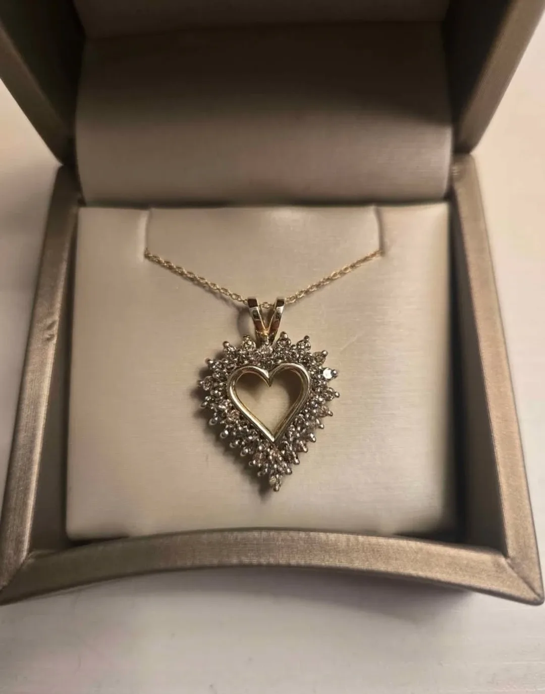 Charm Diamond Centres Heart Necklace