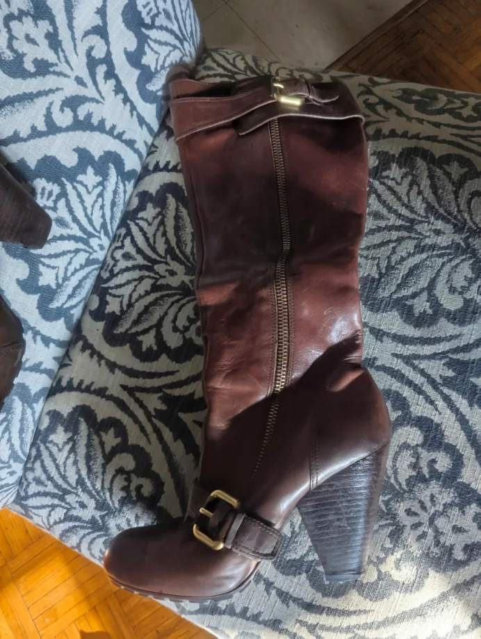 Vince Camuto Brown Leather Boots, Size 8