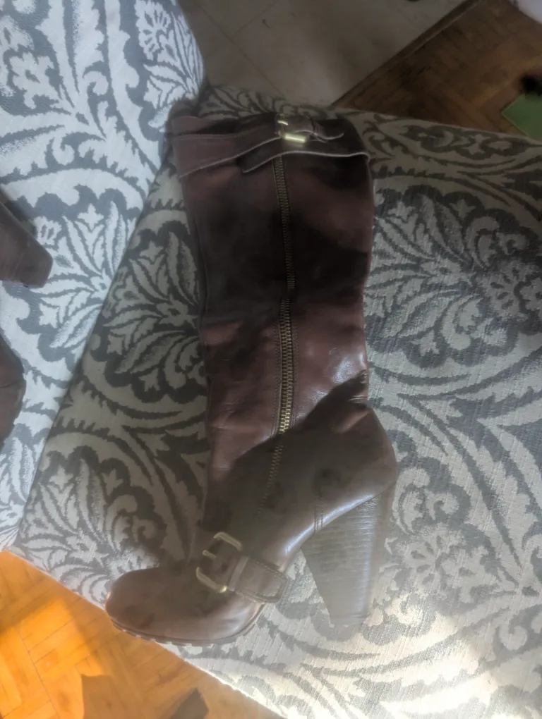 Vince Camuto Brown Leather Boots, Size 8 image indicator(4)