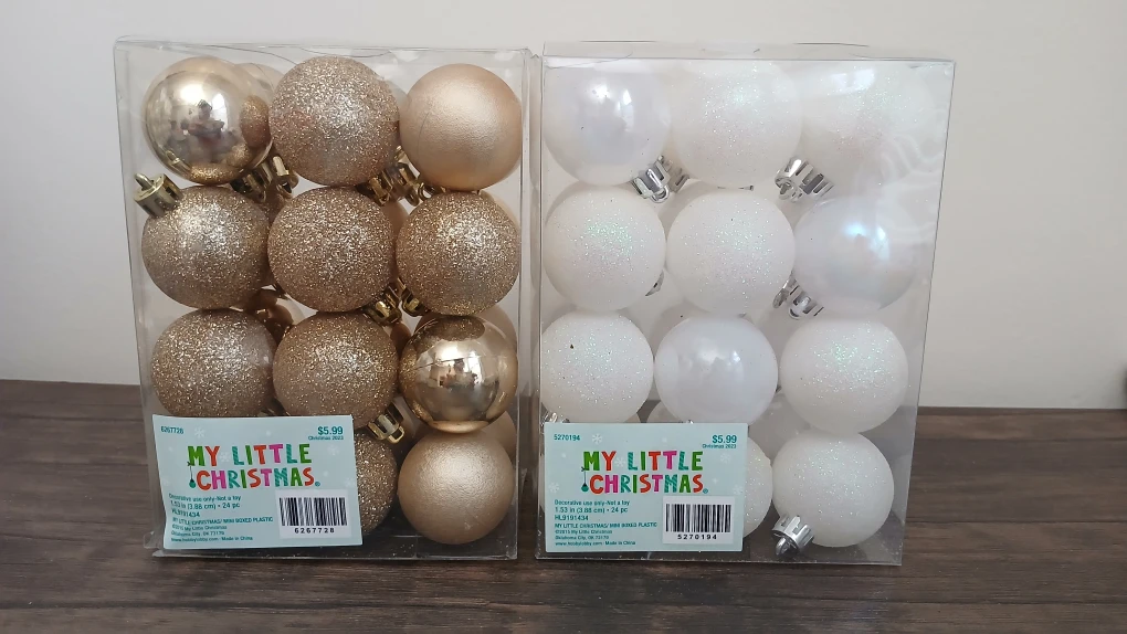 My Little Christmas Ornaments - Gold & White