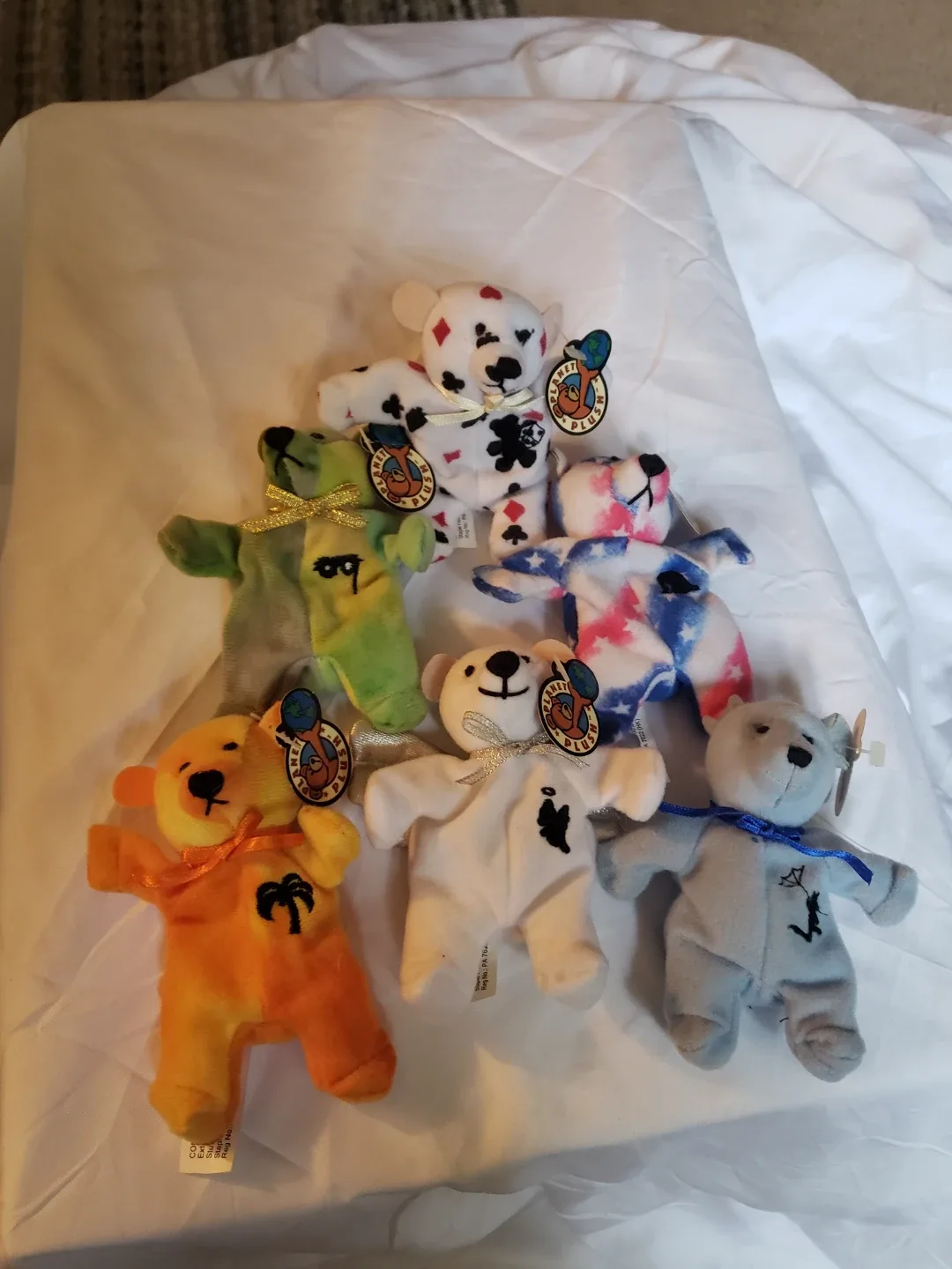 BUNDLE set of 6 "PLANET PLUSH" Beanie Bears thumbnail