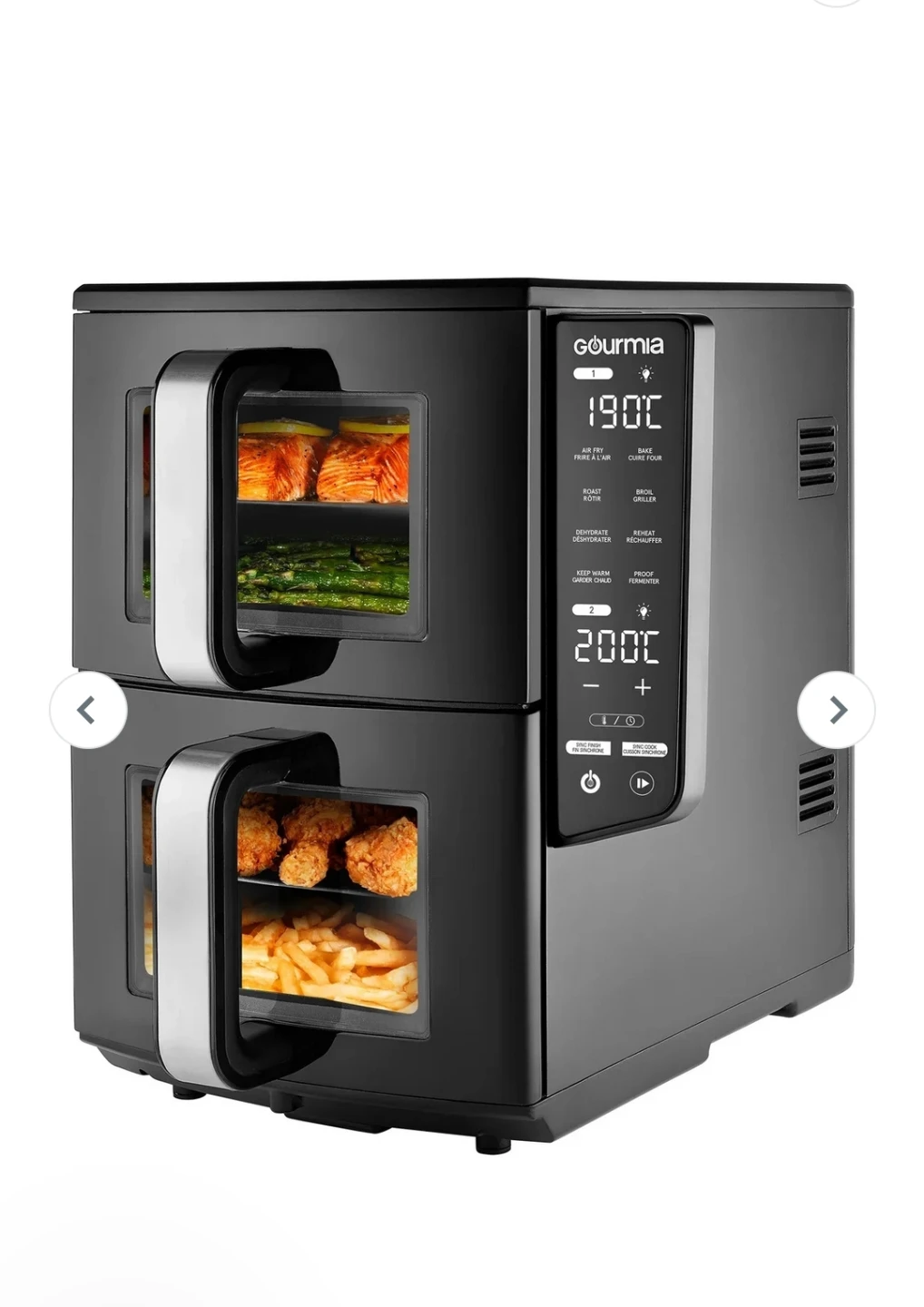 New  This is a Gourmia 4-Dish Dual Basket Air Fryer.