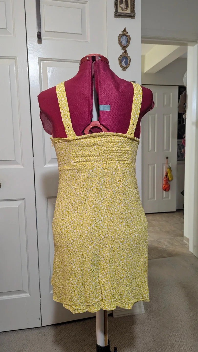 Garage Yellow Floral Mini Dress - Size Small image indicator(2)