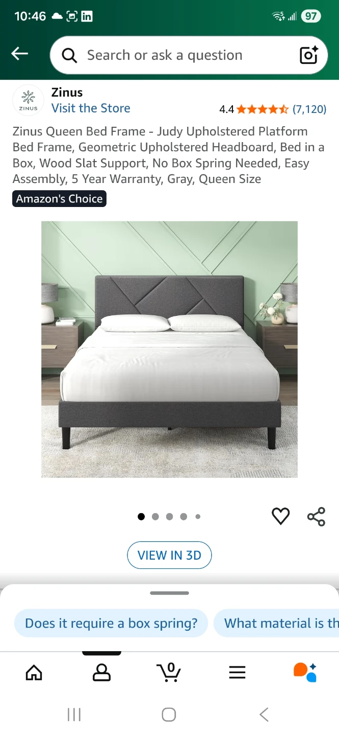 Queen Bed Frame - Gray ( MOVING SALE)