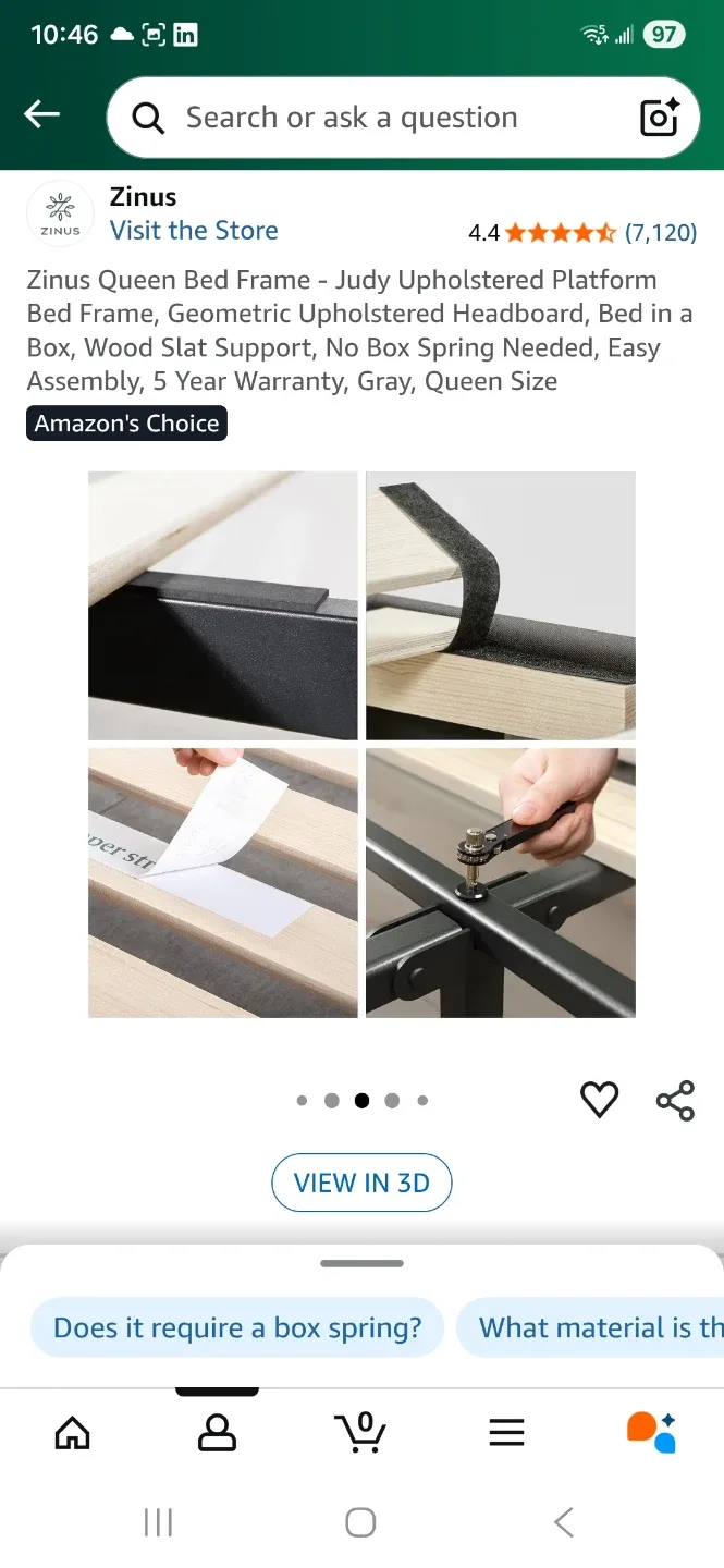 Queen Bed Frame - Gray ( MOVING SALE) image indicator(4)