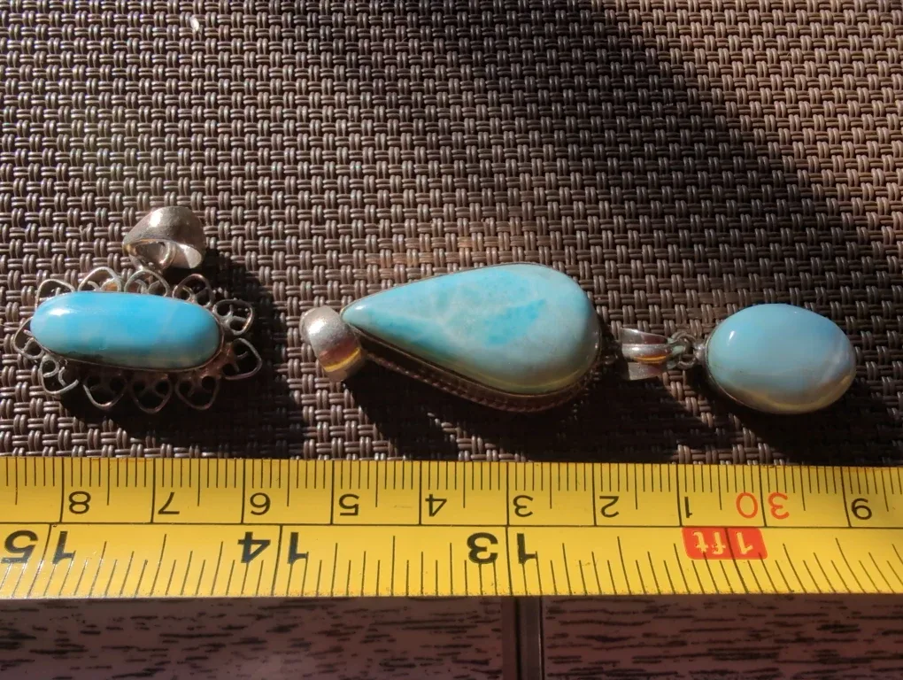 Larimar Sterling Silver Pendants