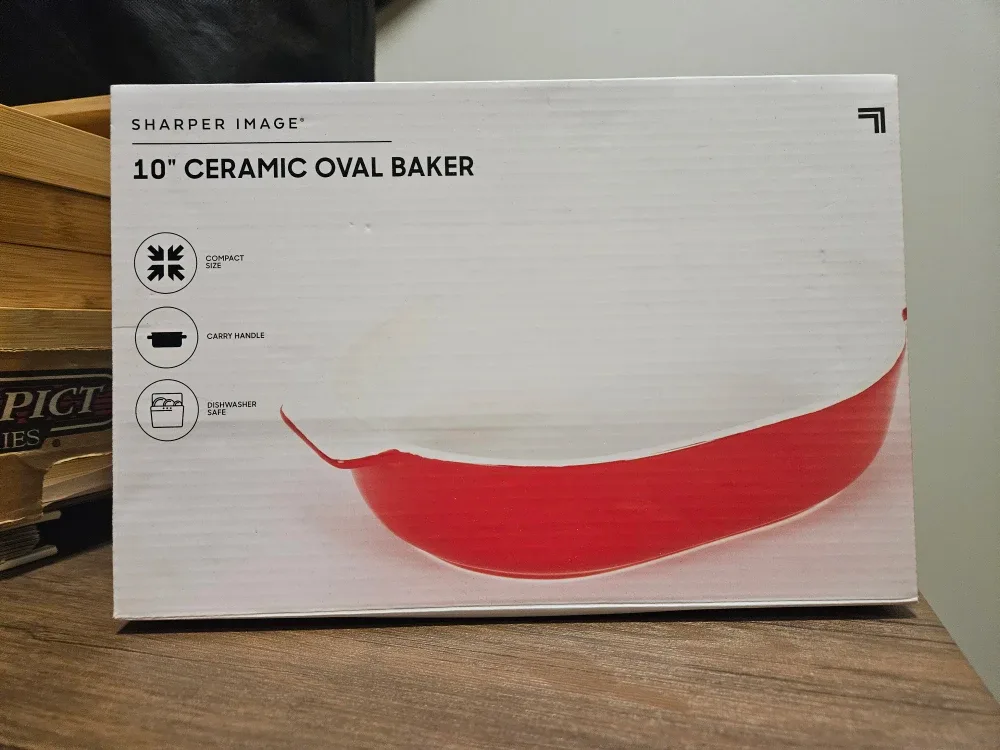 Sharper Image 10" Ceramic Oval Baker - New in Box!