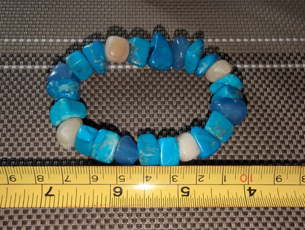 Turquoise & Cream Stone Bracelet image indicator(2)