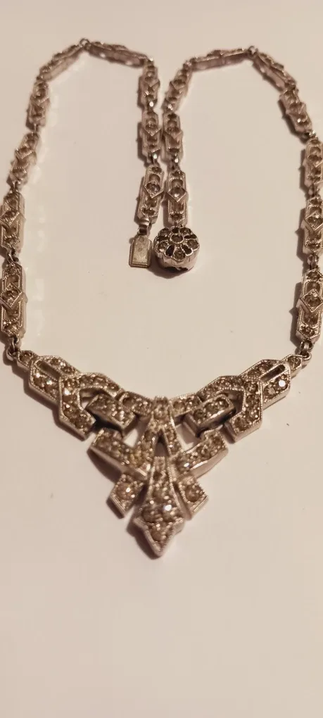 ANTIQUE ART DECO GORGEOUS RHINESTONE NECKLACE image indicator(4)