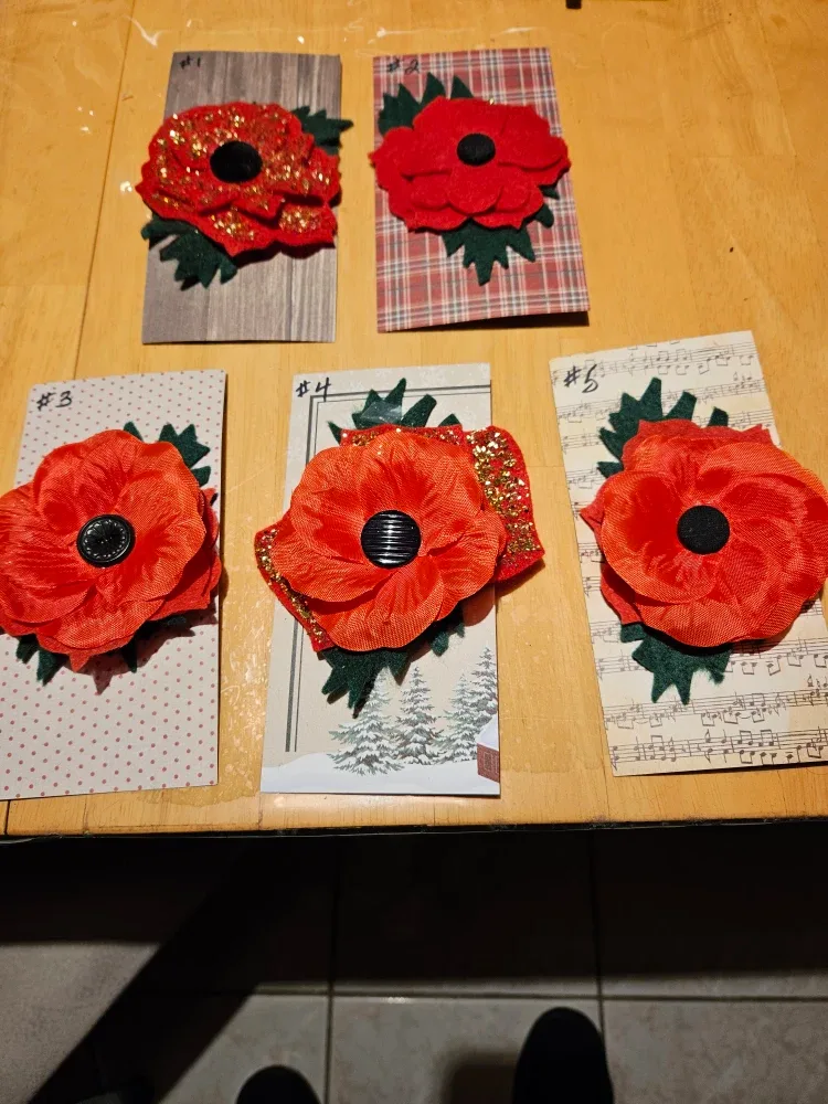 Handmade Poinsettia Pins - perfect for the Christmas Season